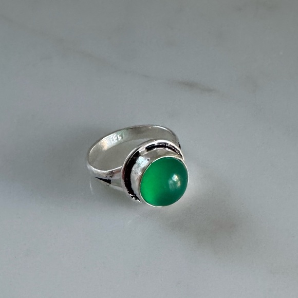 NWOT Sundance Green Dream Ring Green Onyx Sterling Silver